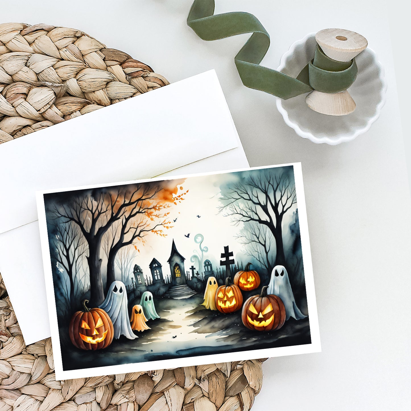 Ghosts Spooky Halloween Greeting Cards Pack of 8