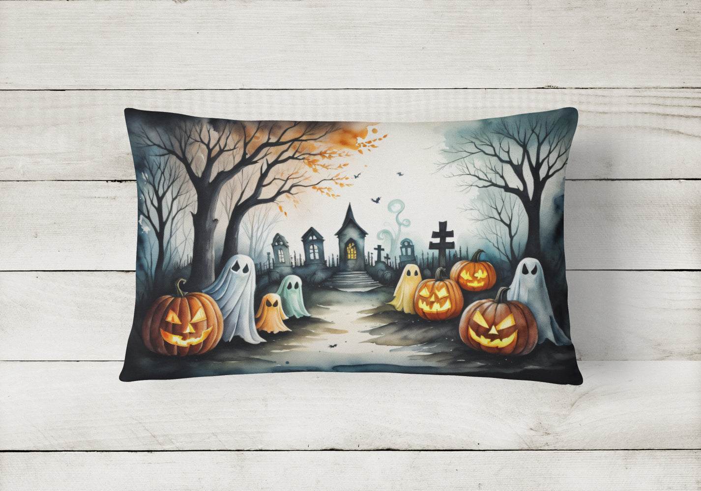 Ghosts Spooky Halloween Throw Pillow