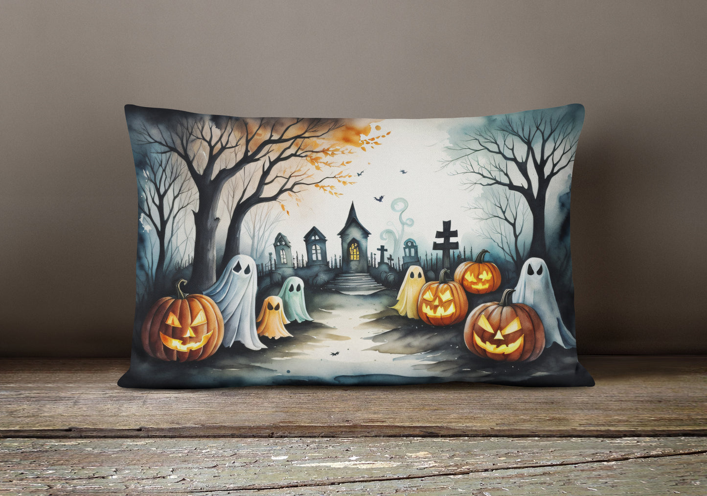 Ghosts Spooky Halloween Throw Pillow