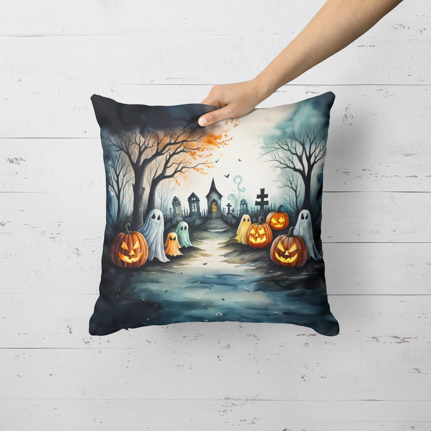 Ghosts Spooky Halloween Throw Pillow