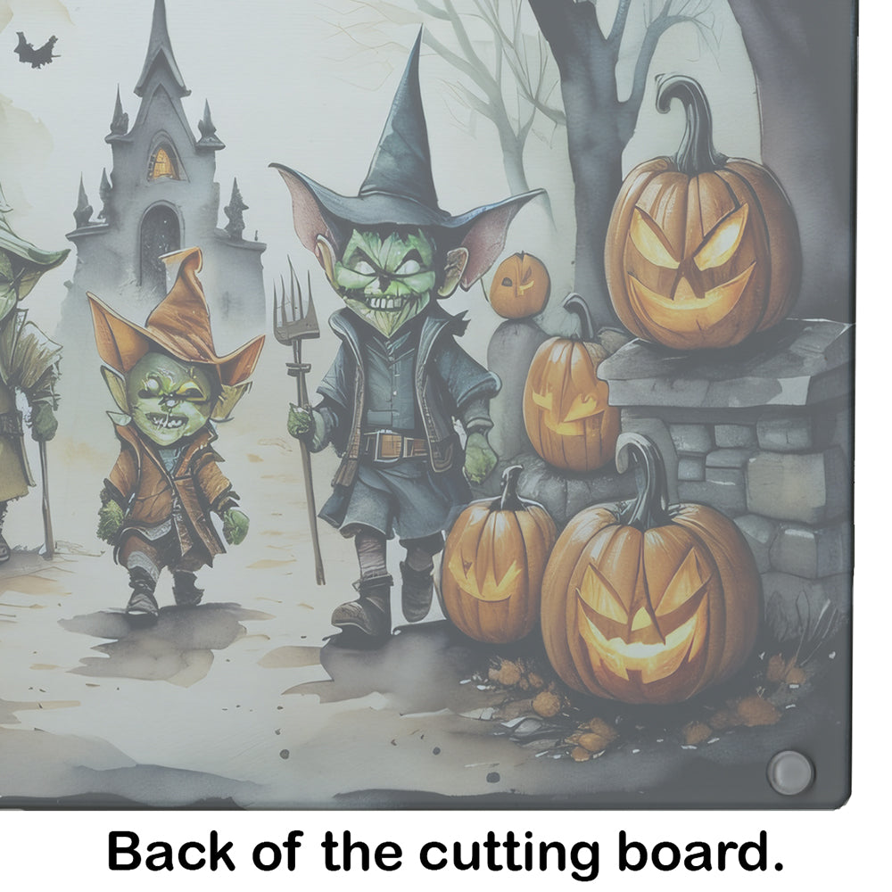 Goblins Spooky Halloween Glass Cutting Board