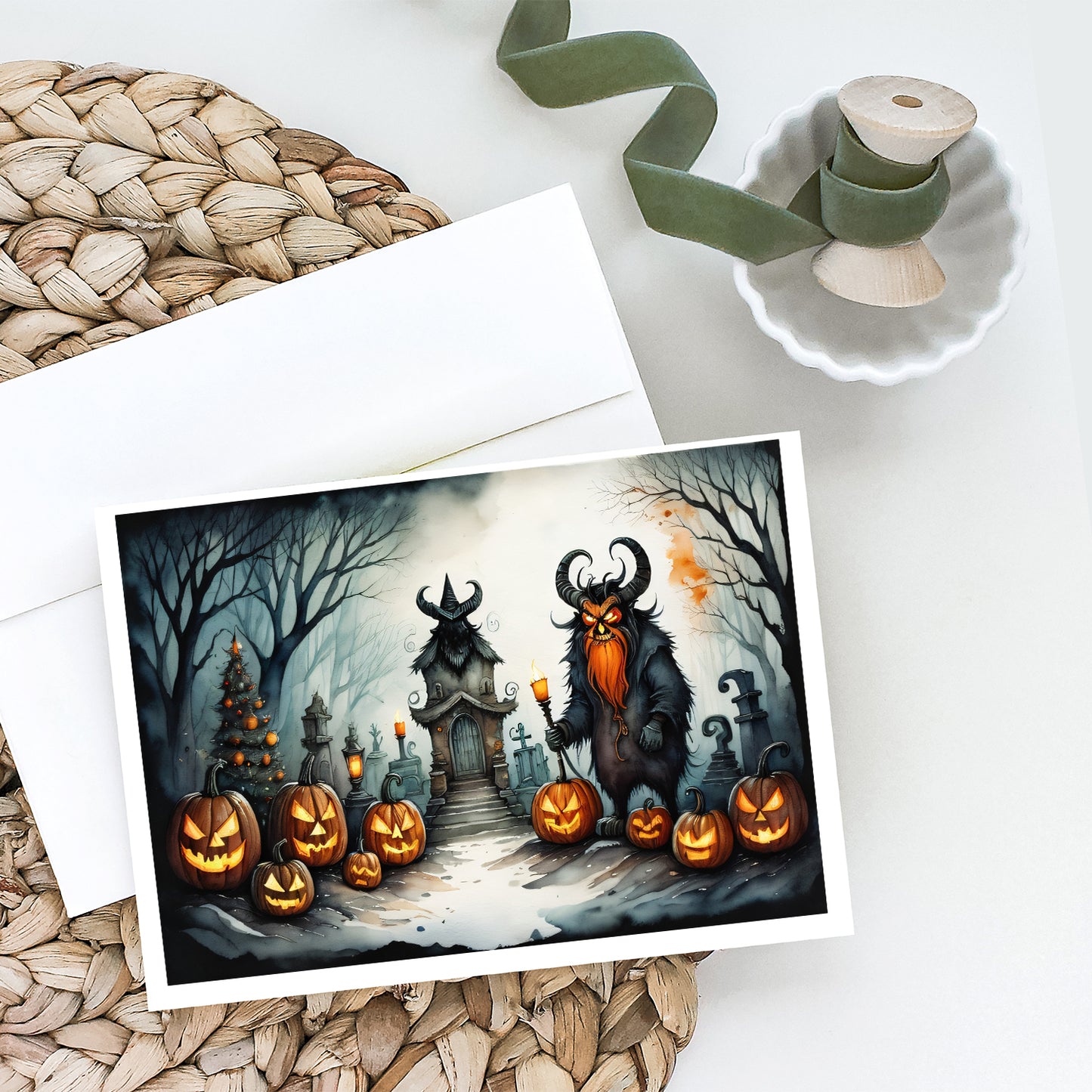 Krampus The Christmas Demon Spooky Halloween Greeting Cards Pack of 8