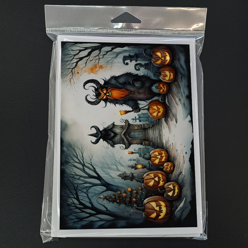 Krampus The Christmas Demon Spooky Halloween Greeting Cards Pack of 8