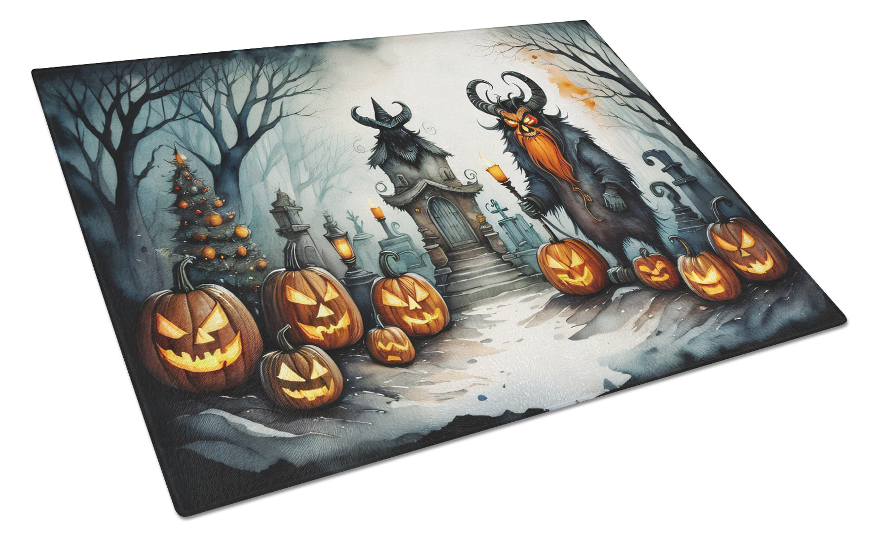 Buy this Krampus The Christmas Demon Spooky Halloween Glass Cutting Board