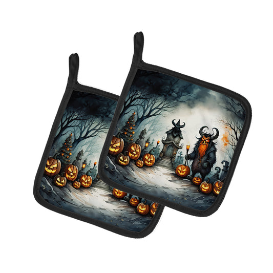 Buy this Krampus The Christmas Demon Spooky Halloween Pair of Pot Holders