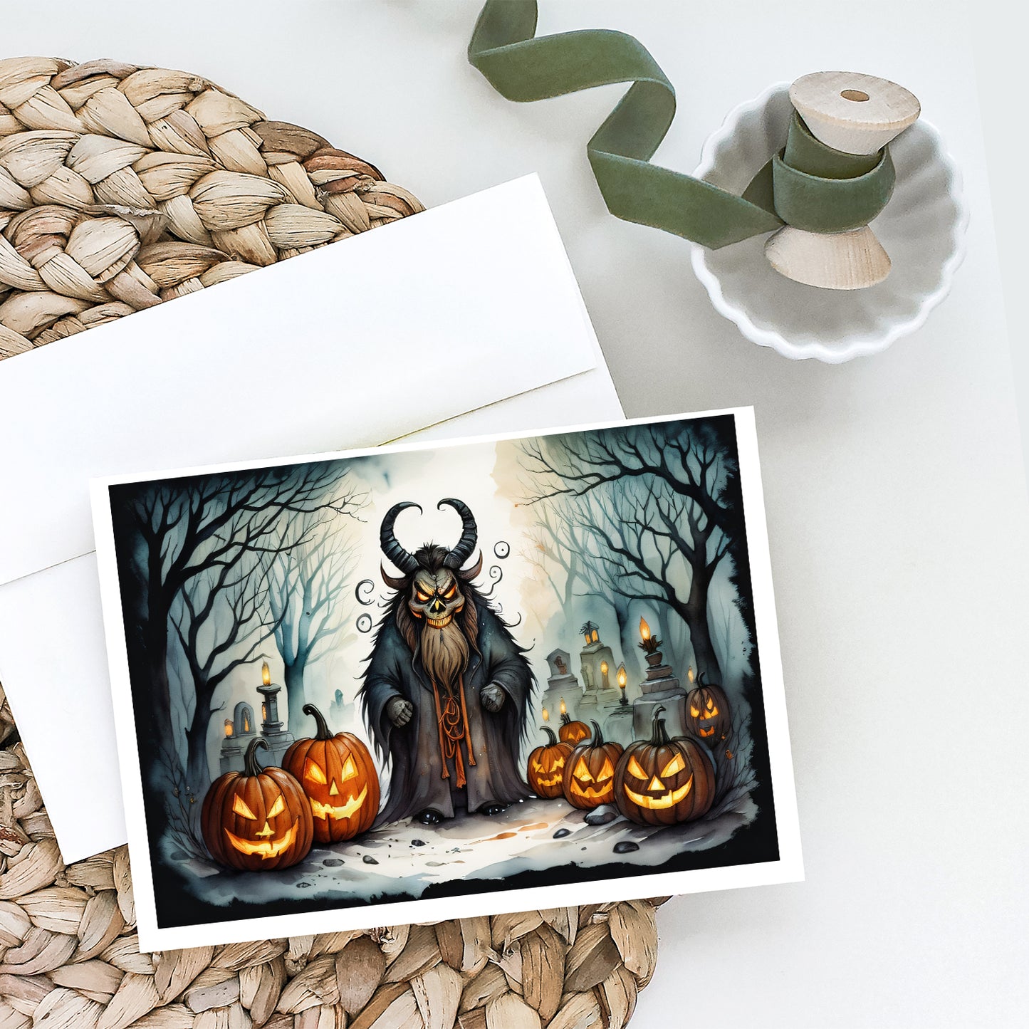 Krampus The Christmas Demon Spooky Halloween Greeting Cards Pack of 8