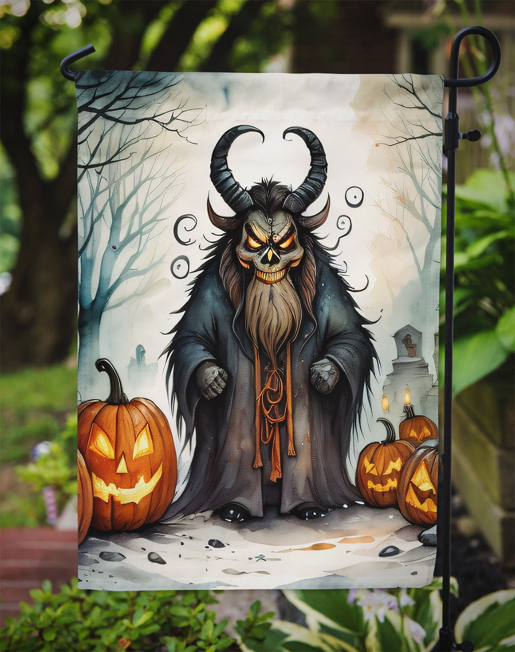 Krampus The Christmas Demon Spooky Halloween Garden Flag