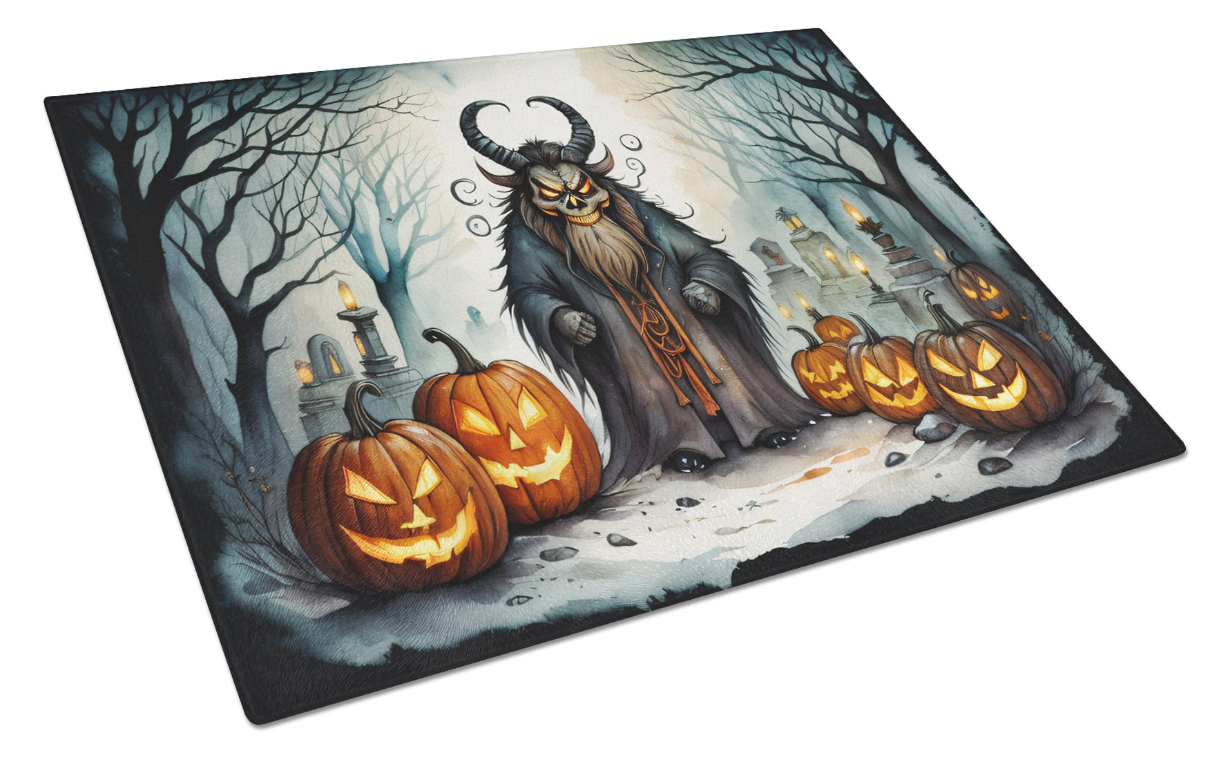 Buy this Krampus The Christmas Demon Spooky Halloween Glass Cutting Board