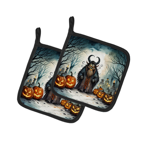 Buy this Krampus The Christmas Demon Spooky Halloween Pair of Pot Holders