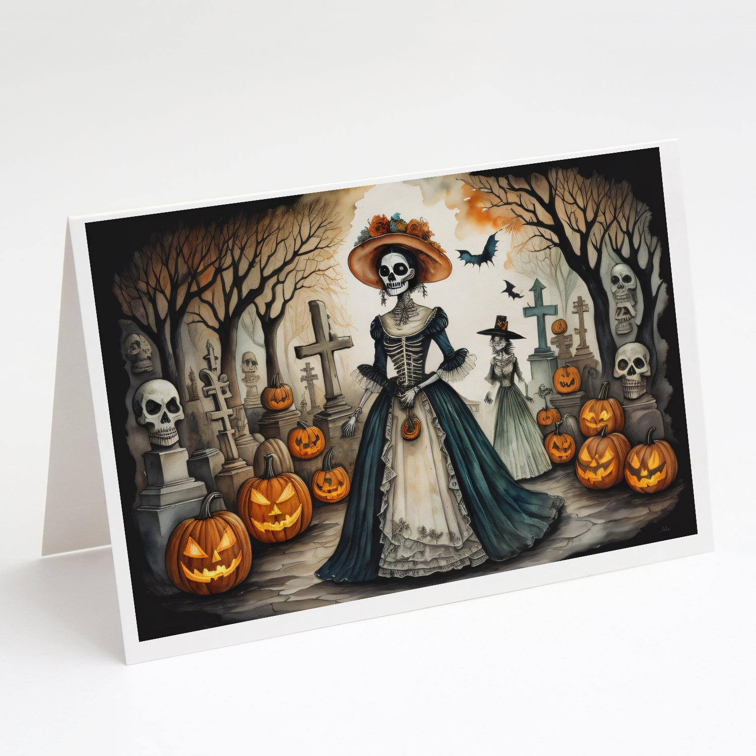 Buy this La Catrina Skeleton Spooky Halloween Greeting Cards Pack of 8