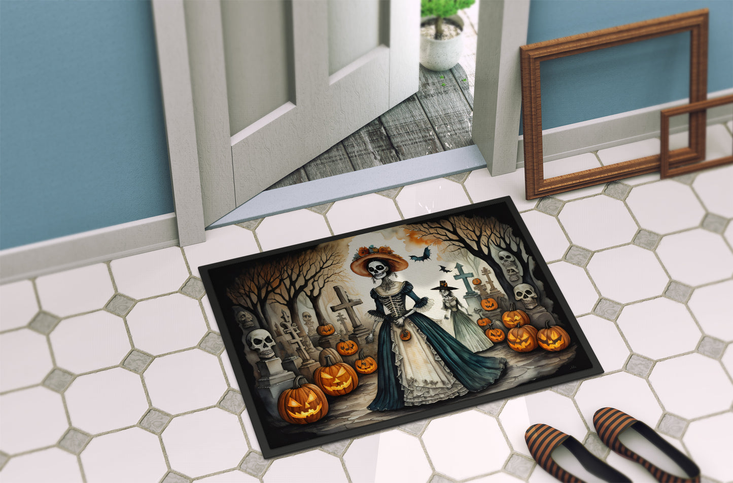 La Catrina Skeleton Spooky Halloween Doormat