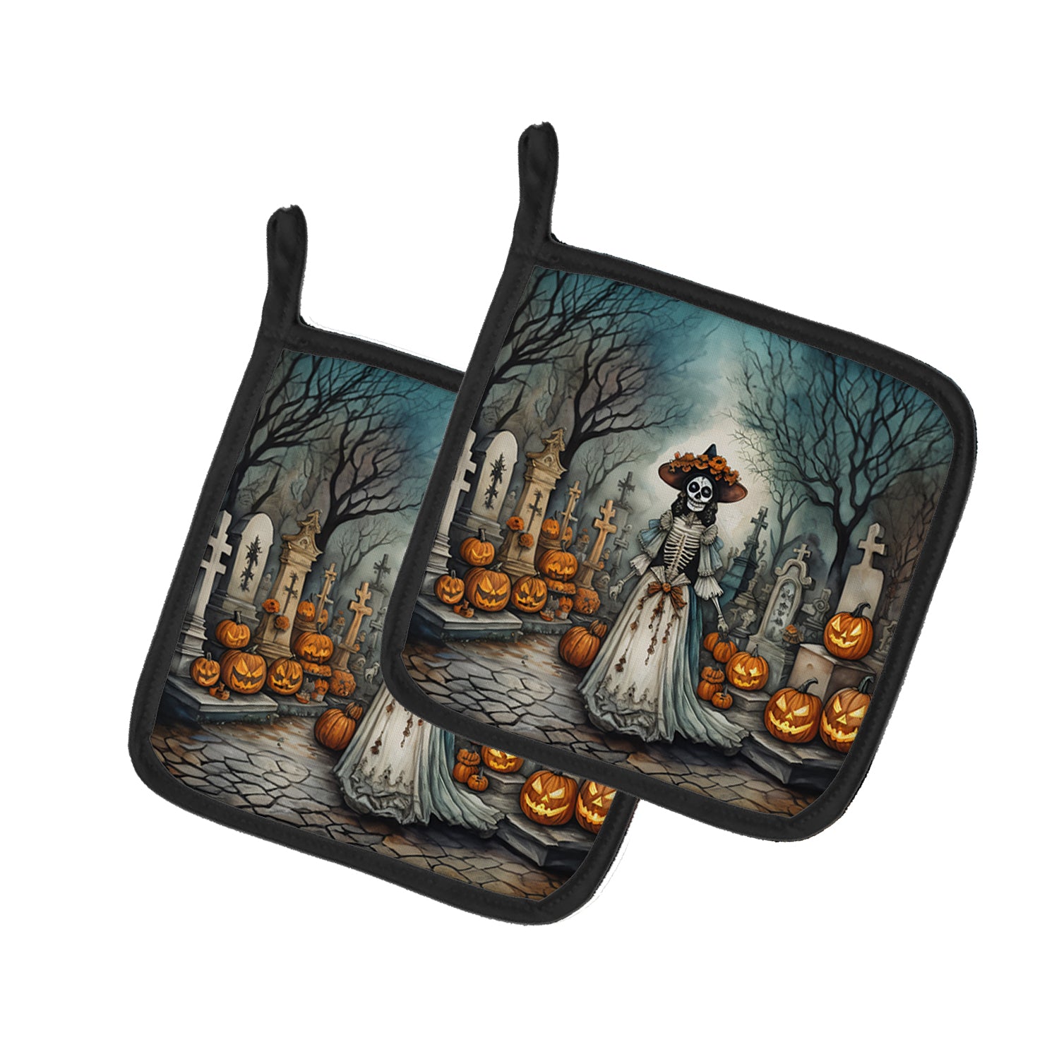 Buy this La Catrina Skeleton Spooky Halloween Pair of Pot Holders