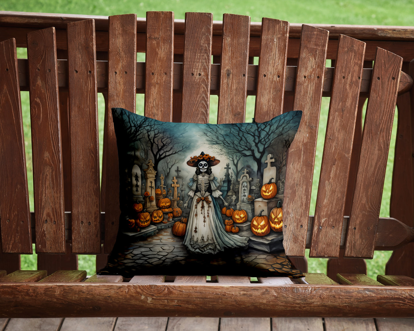 La Catrina Skeleton Spooky Halloween Throw Pillow