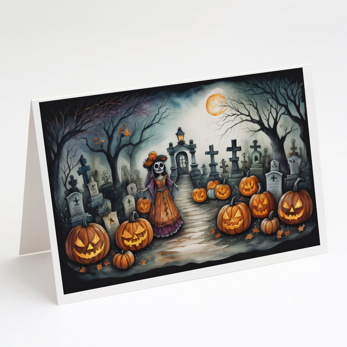 Buy this La Catrina Skeleton Spooky Halloween Greeting Cards Pack of 8
