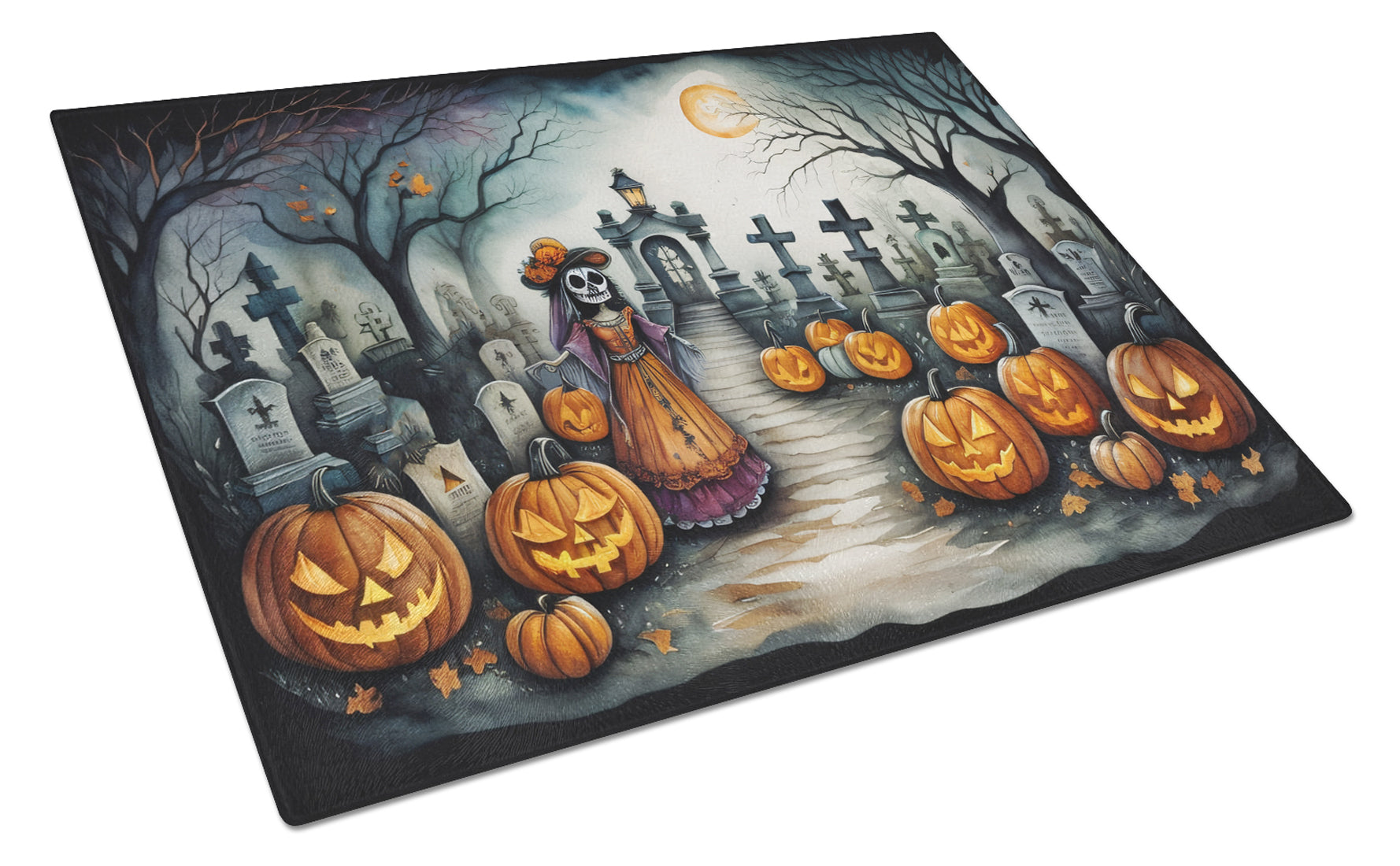 Buy this La Catrina Skeleton Spooky Halloween Glass Cutting Board