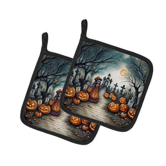 Buy this La Catrina Skeleton Spooky Halloween Pair of Pot Holders