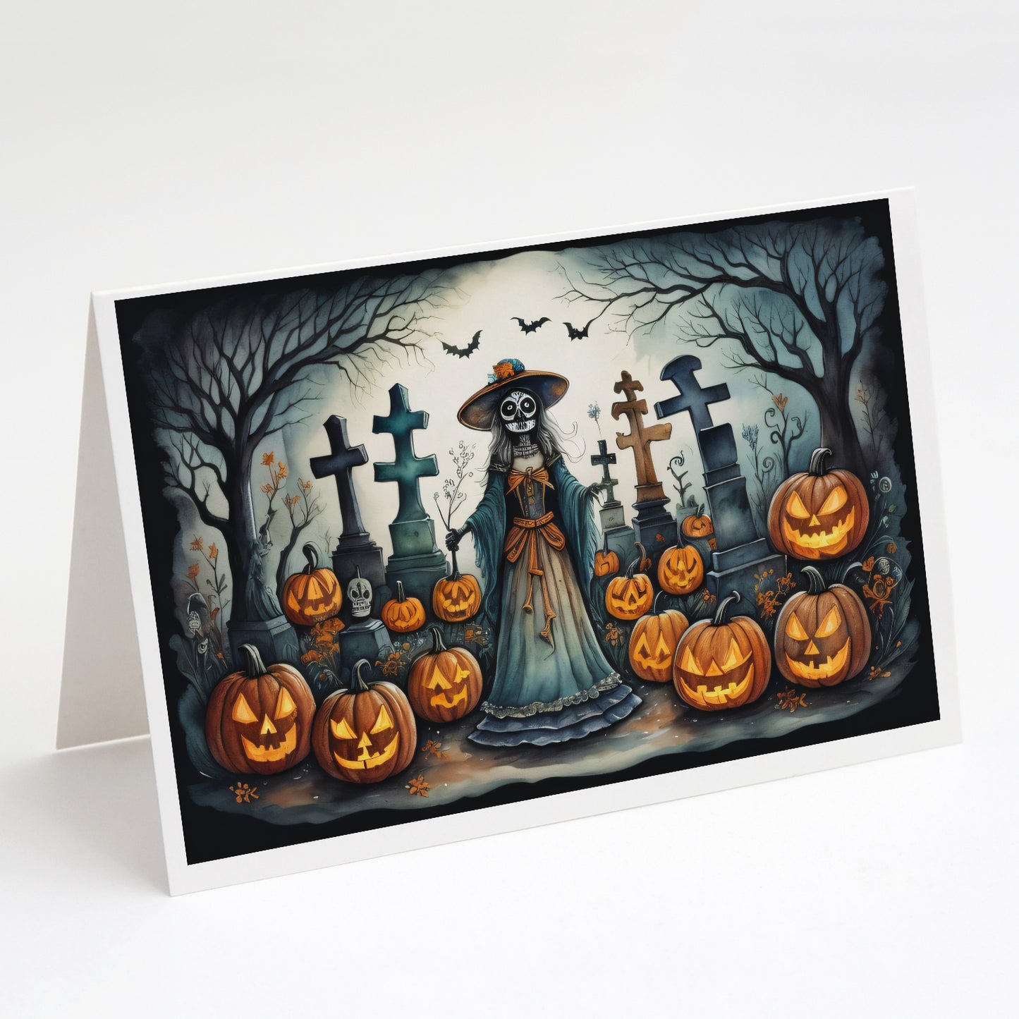 Buy this La Catrina Skeleton Spooky Halloween Greeting Cards Pack of 8
