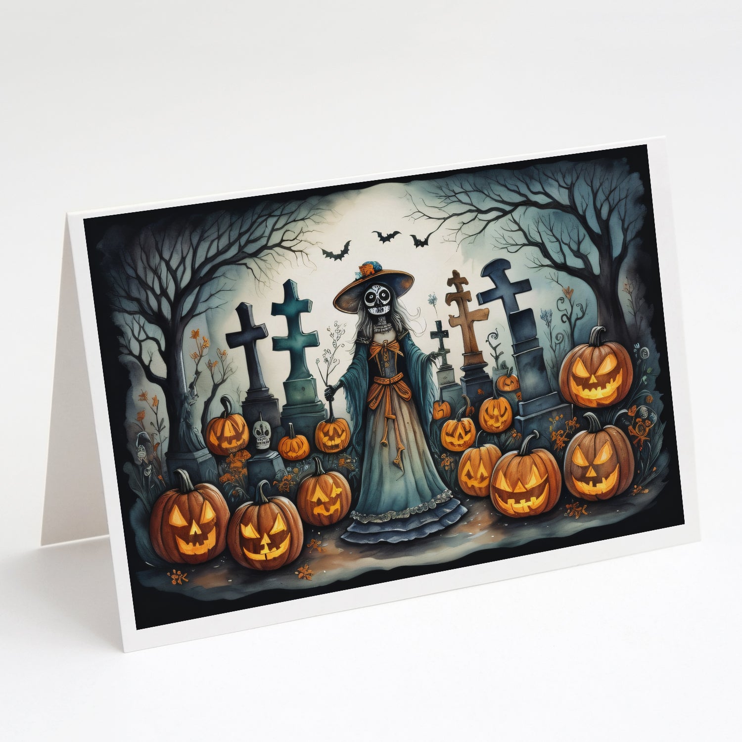 Buy this La Catrina Skeleton Spooky Halloween Greeting Cards Pack of 8