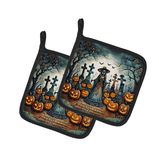 Buy this La Catrina Skeleton Spooky Halloween Pair of Pot Holders