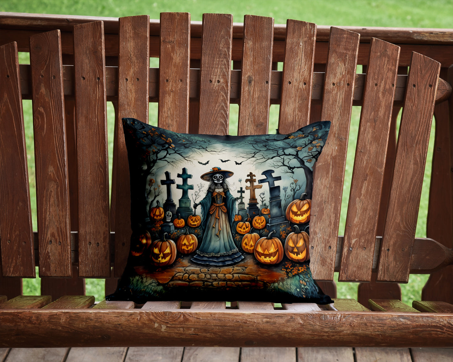 La Catrina Skeleton Spooky Halloween Throw Pillow