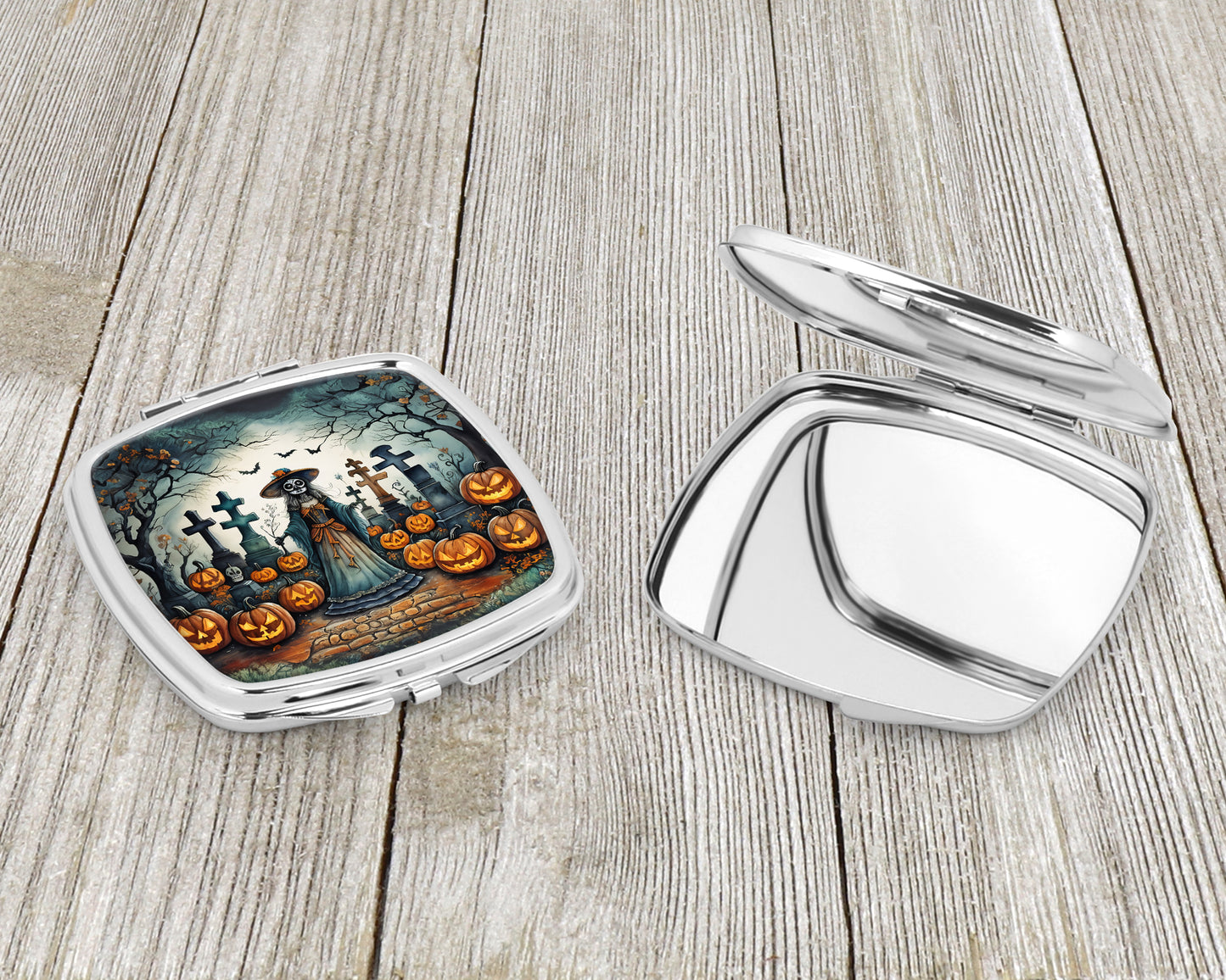 La Catrina Skeleton Spooky Halloween Compact Mirror
