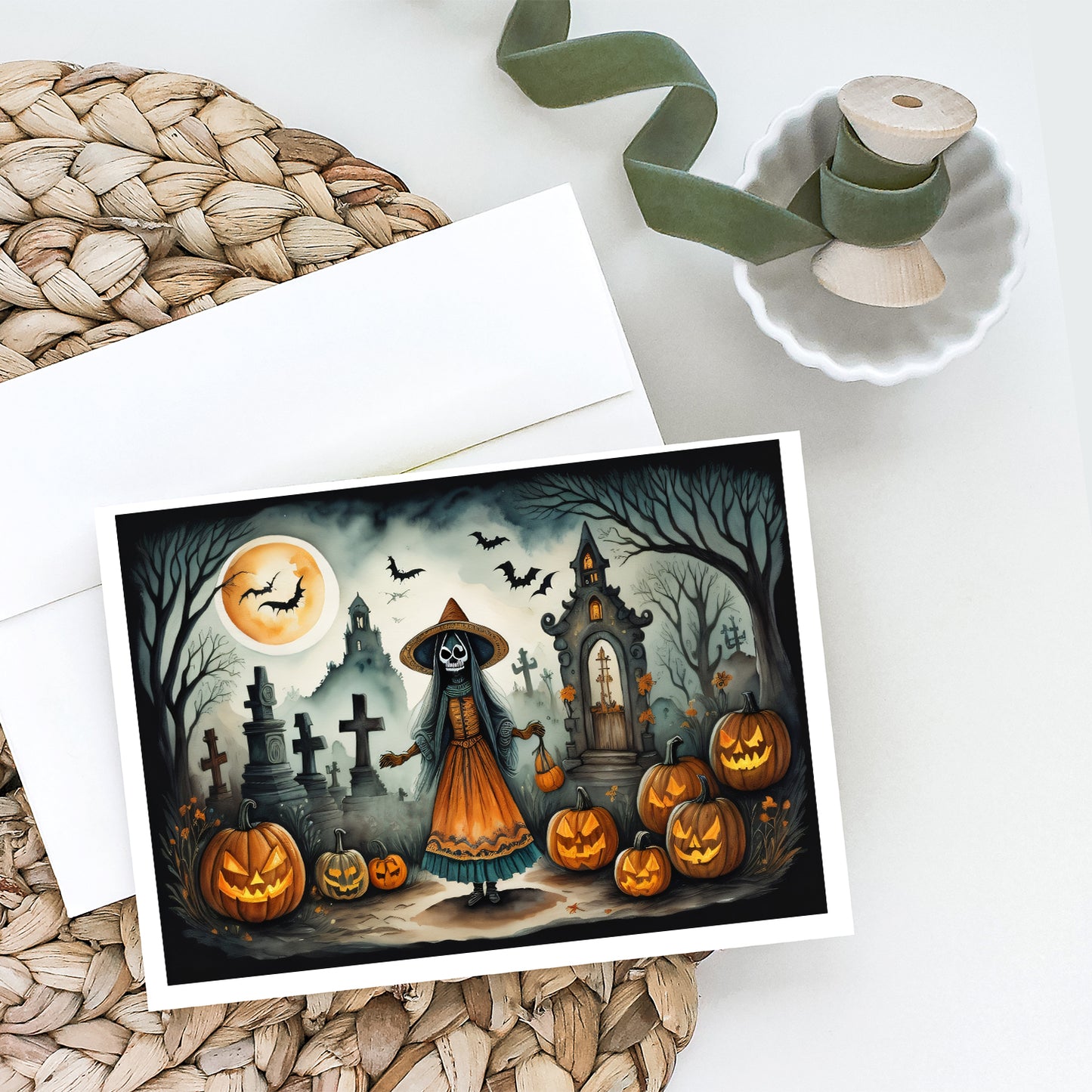 La Llorona Skeleton Spooky Halloween Greeting Cards Pack of 8