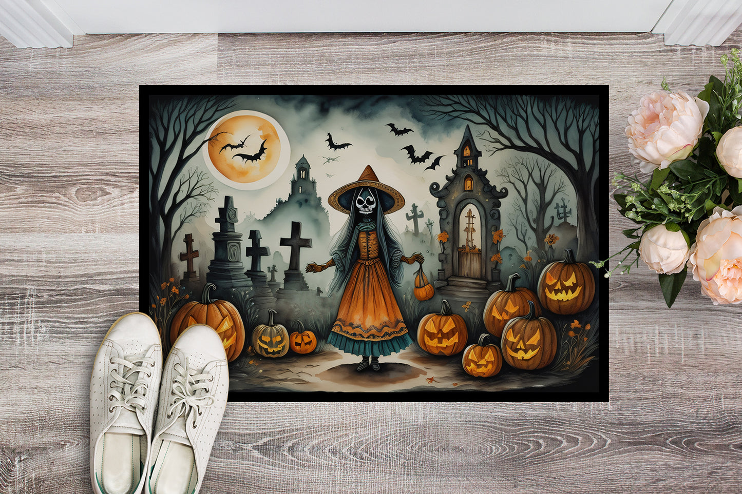 La Llorona Skeleton Spooky Halloween Doormat