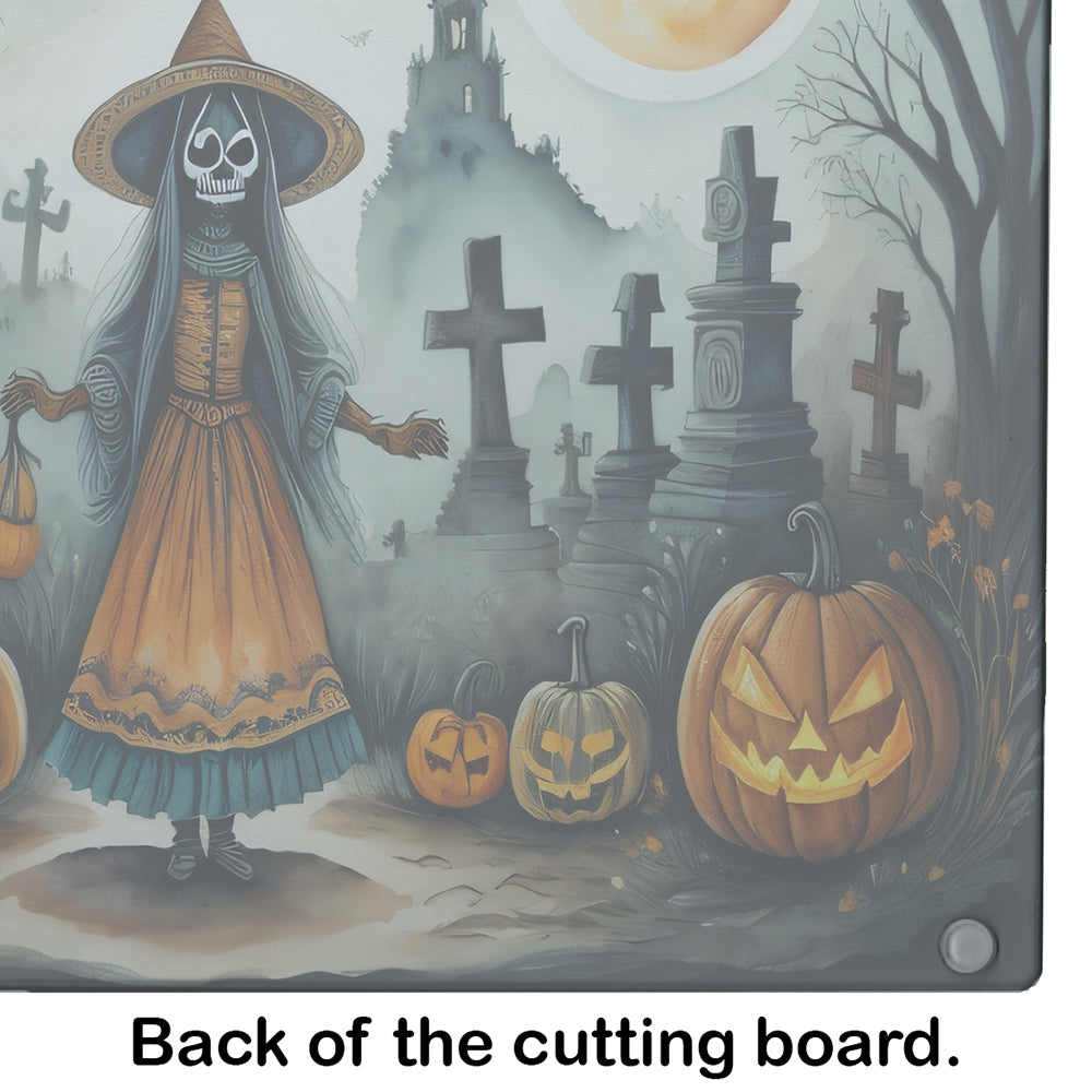 La Llorona Skeleton Spooky Halloween Glass Cutting Board