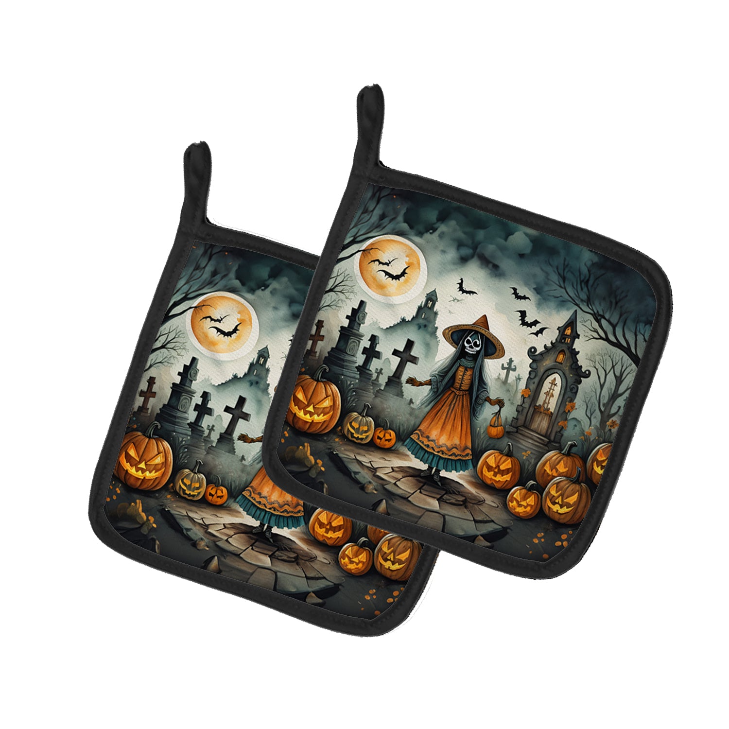 Buy this La Llorona Skeleton Spooky Halloween Pair of Pot Holders