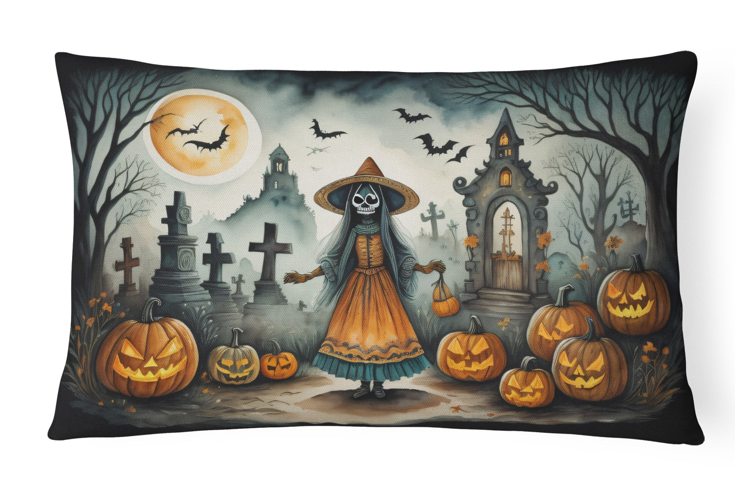 Buy this La Llorona Skeleton Spooky Halloween Throw Pillow