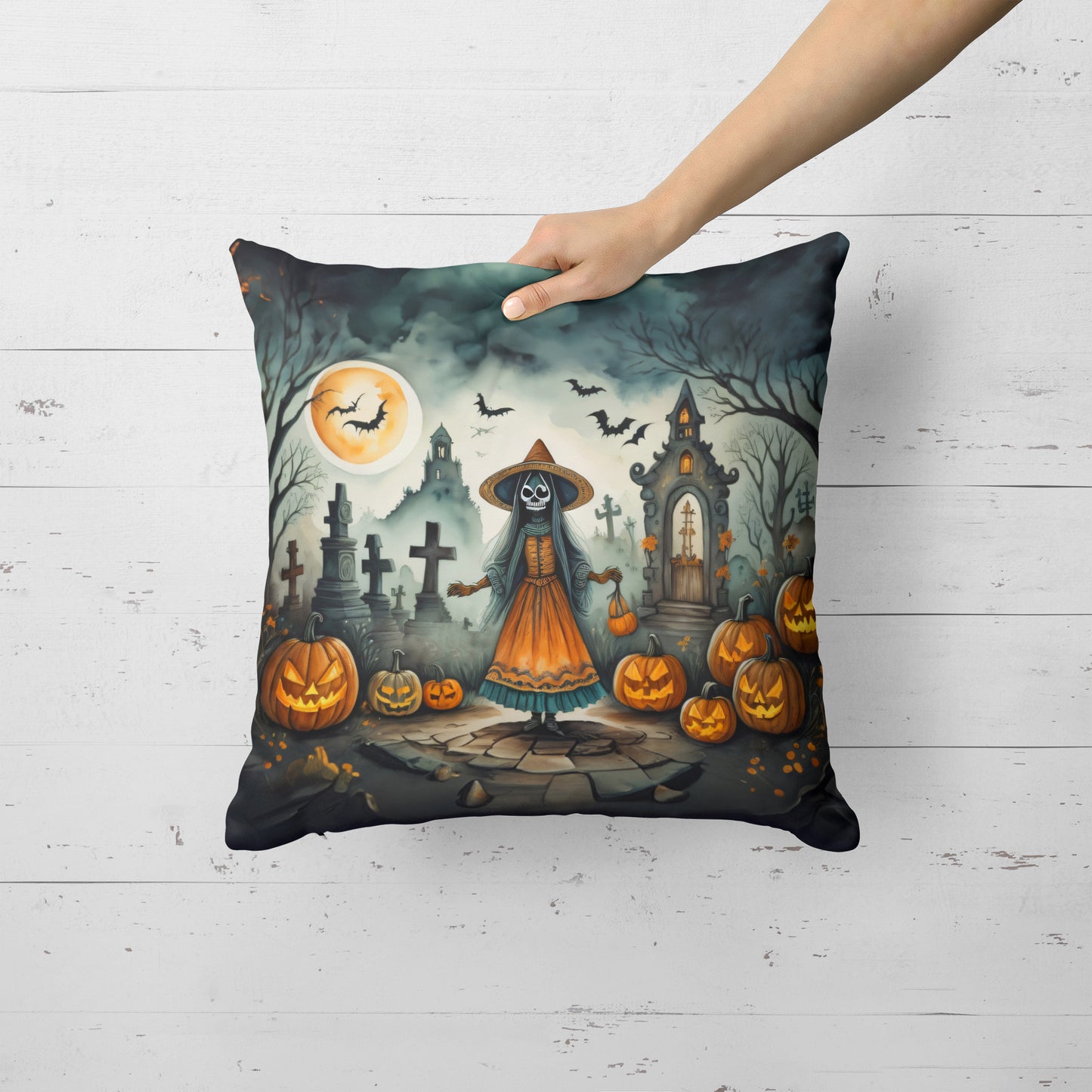 La Llorona Skeleton Spooky Halloween Throw Pillow