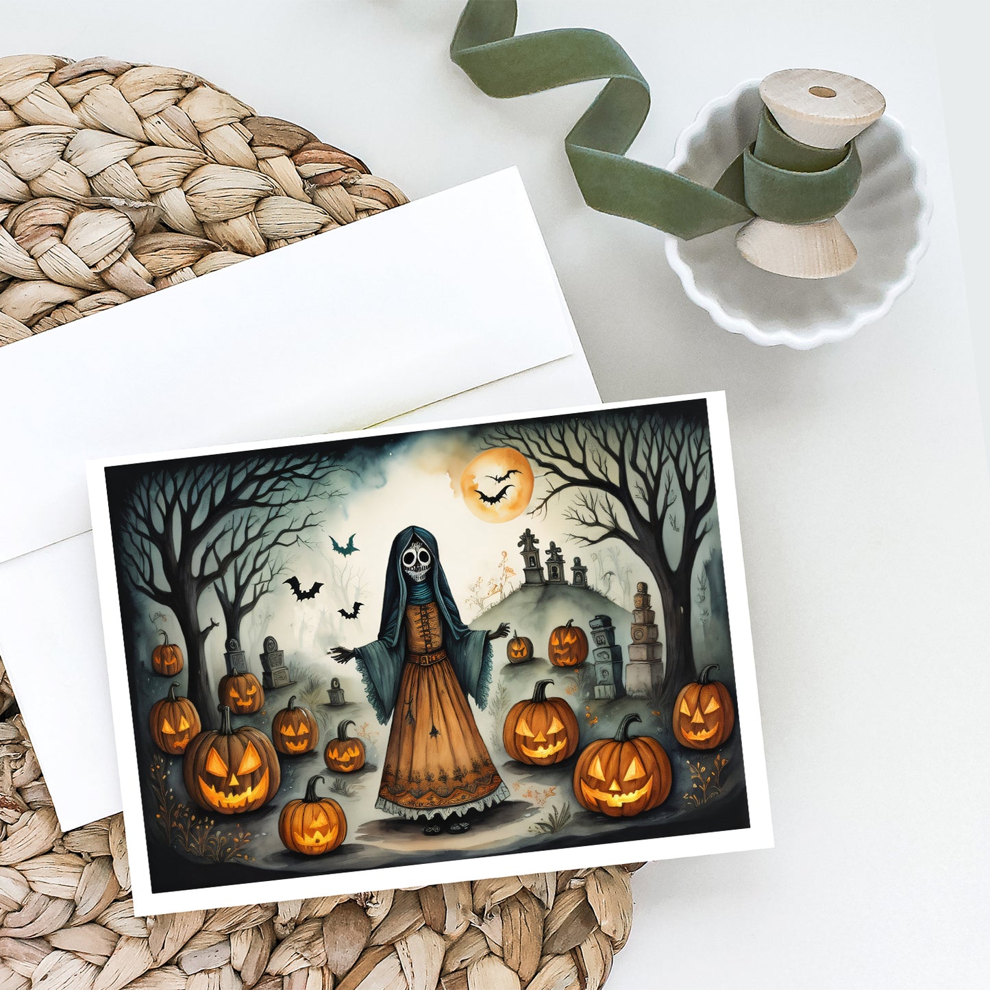 La Llorona Skeleton Spooky Halloween Greeting Cards Pack of 8