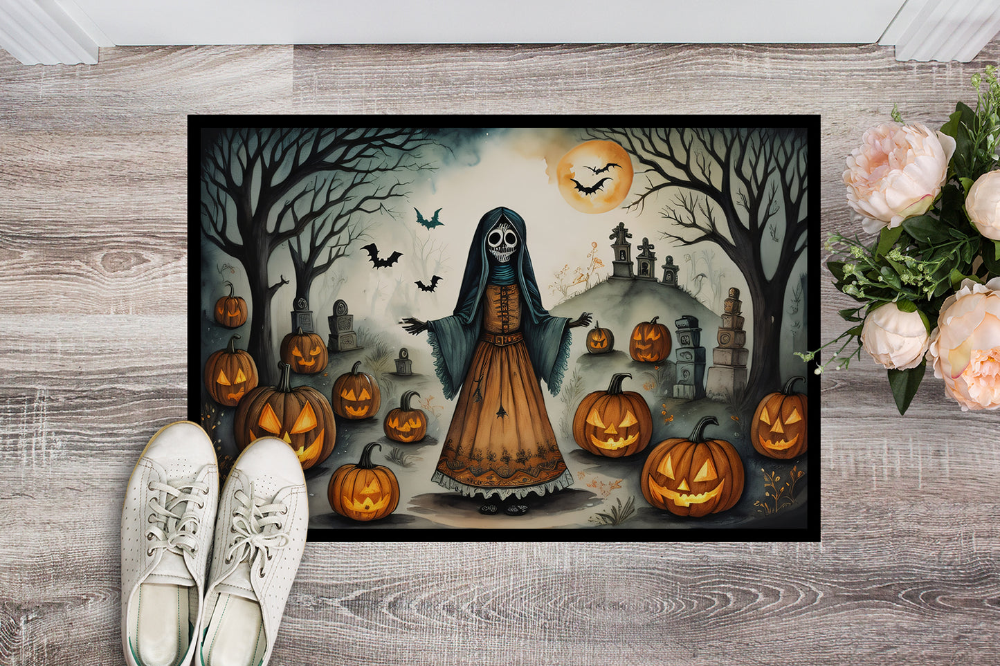 La Llorona Skeleton Spooky Halloween Doormat