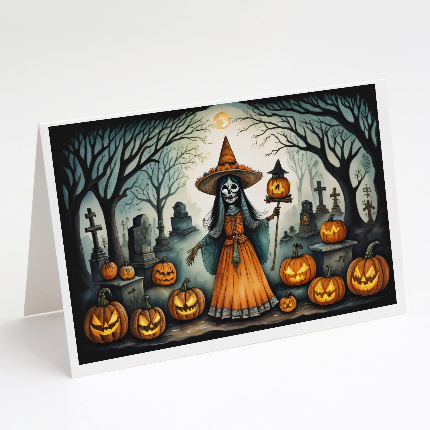 Buy this La Llorona Skeleton Spooky Halloween Greeting Cards Pack of 8