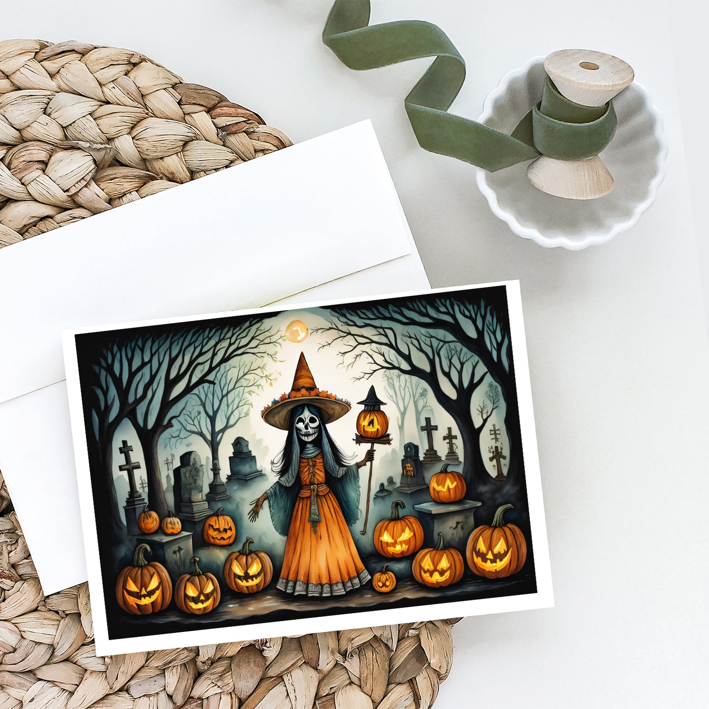 La Llorona Skeleton Spooky Halloween Greeting Cards Pack of 8