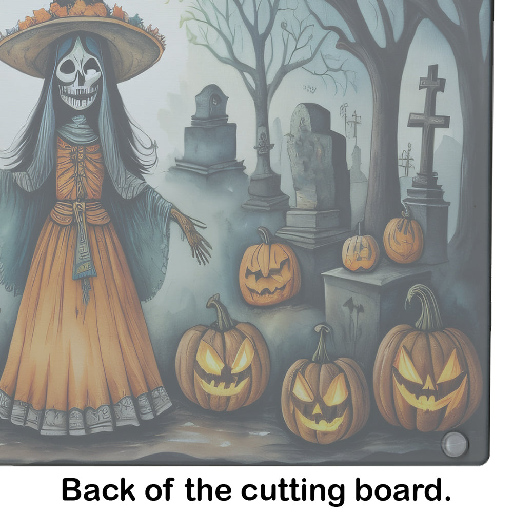 La Llorona Skeleton Spooky Halloween Glass Cutting Board