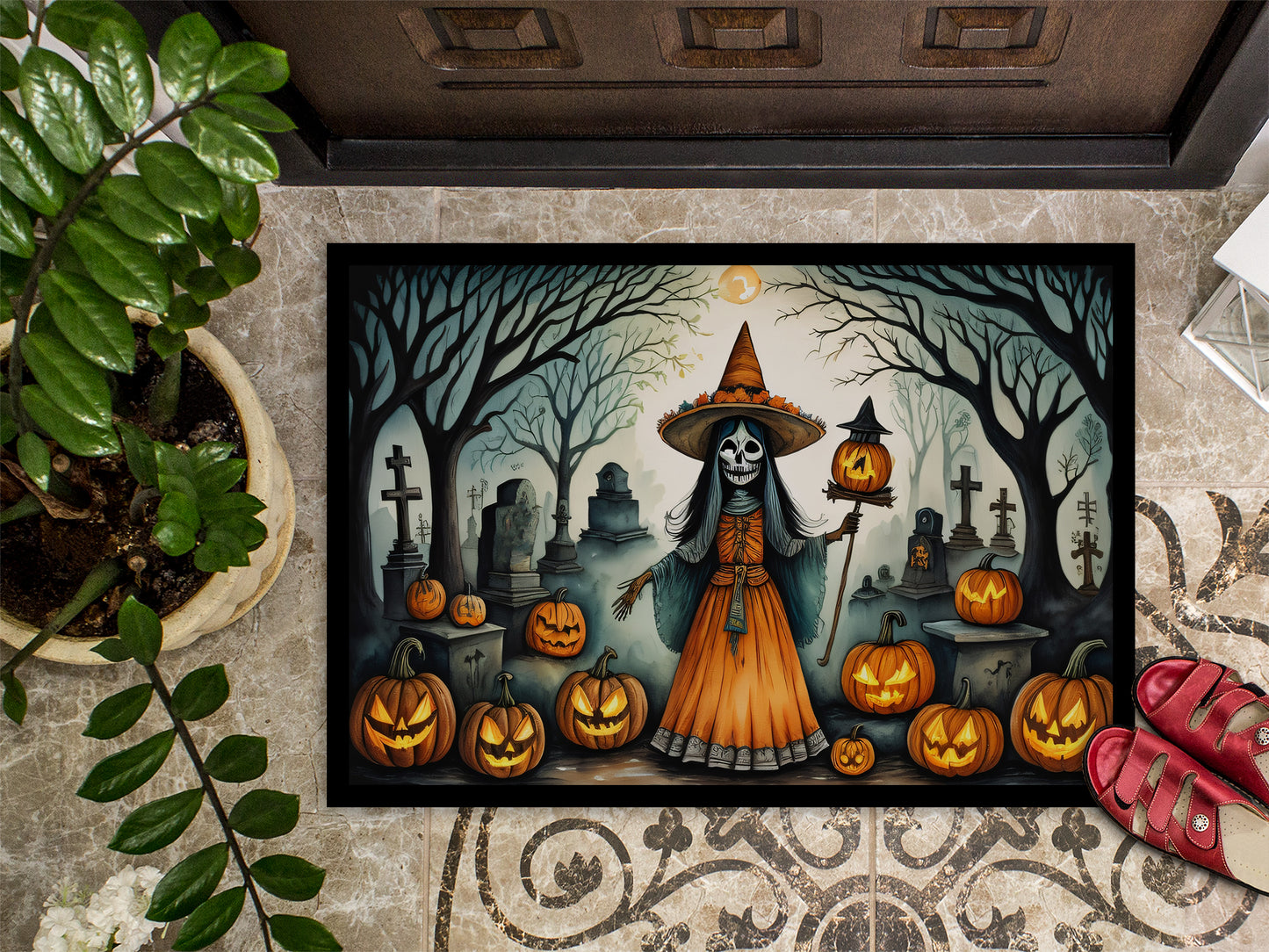 La Llorona Skeleton Spooky Halloween Doormat