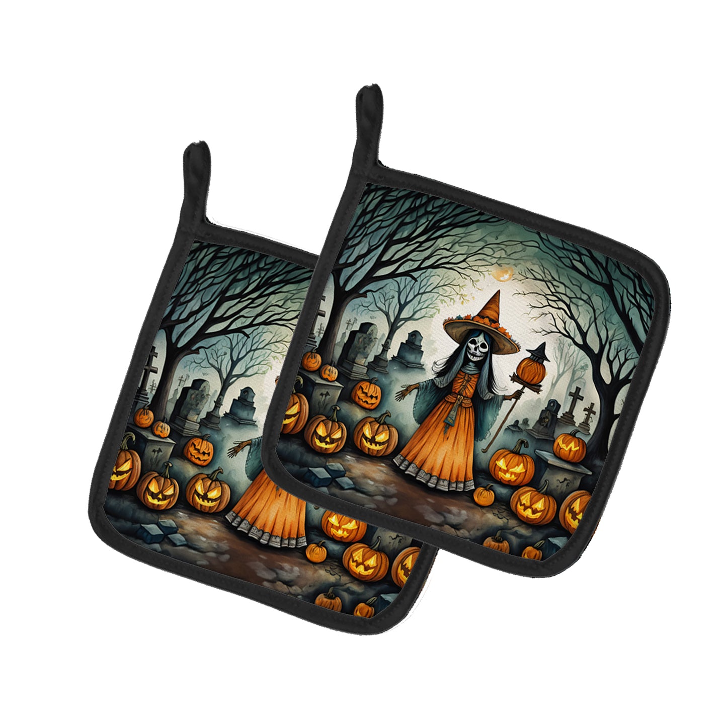 Buy this La Llorona Skeleton Spooky Halloween Pair of Pot Holders