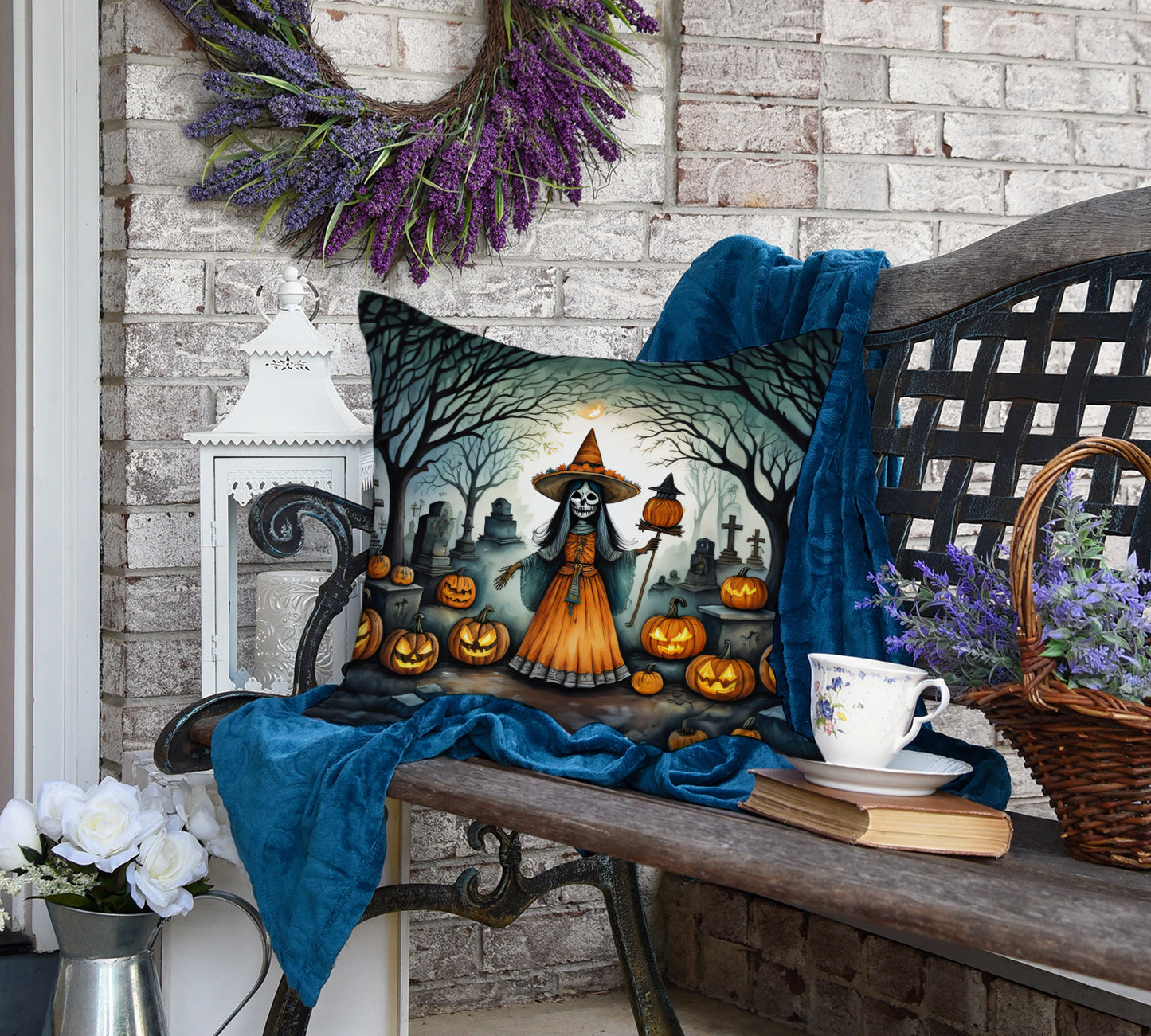 La Llorona Skeleton Spooky Halloween Throw Pillow