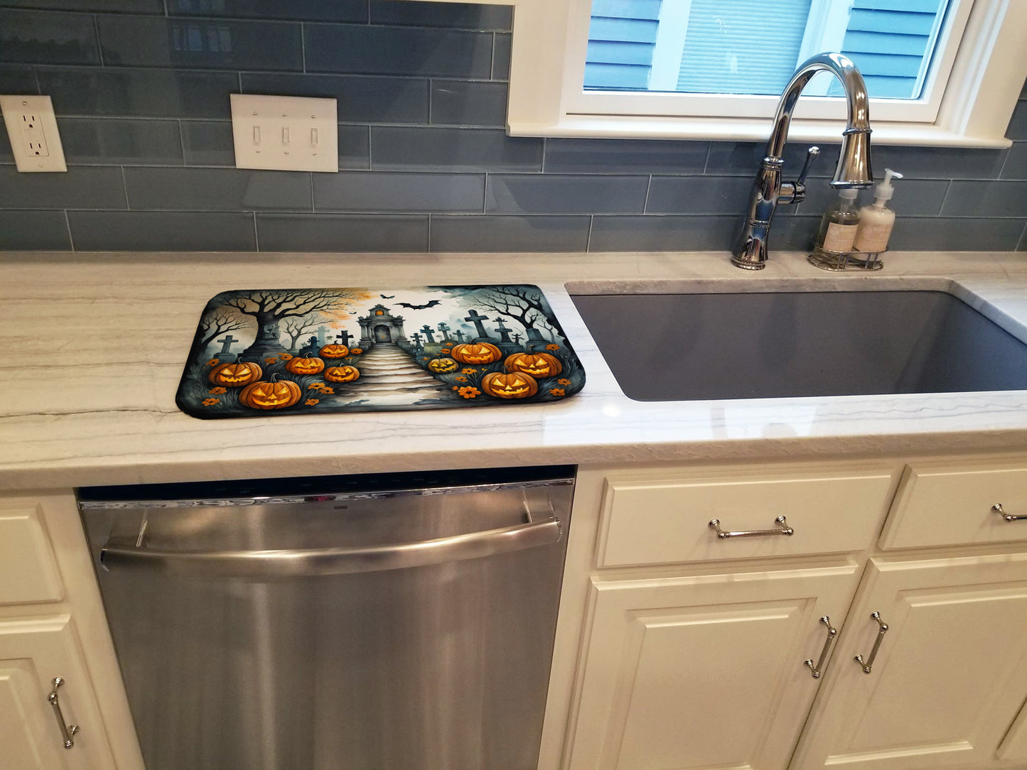 Marigold Spooky Halloween Dish Drying Mat