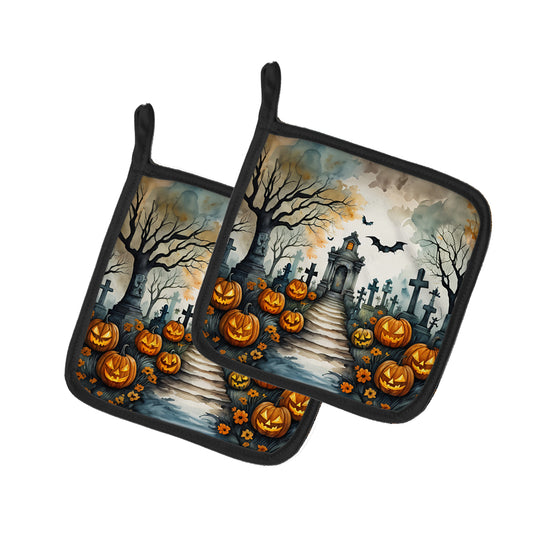 Buy this Marigold Spooky Halloween Pair of Pot Holders