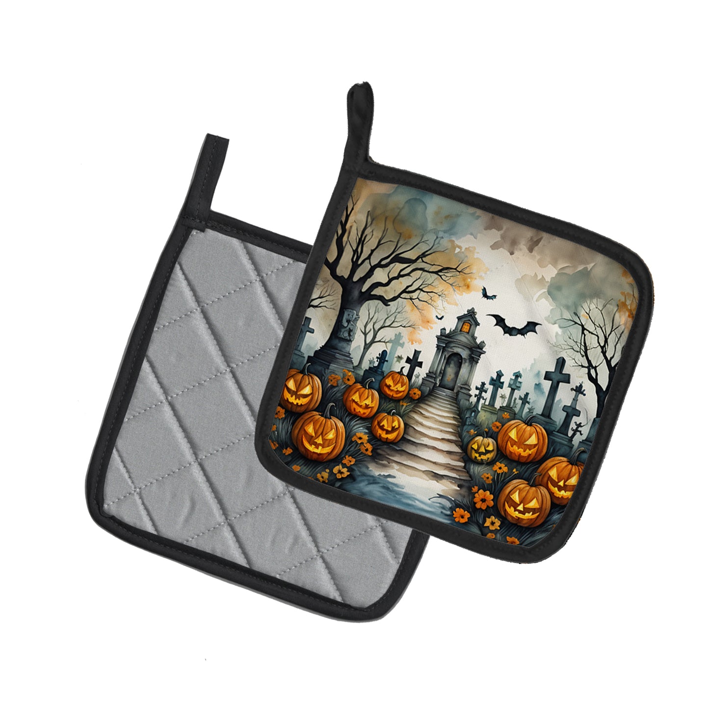 Marigold Spooky Halloween Pair of Pot Holders