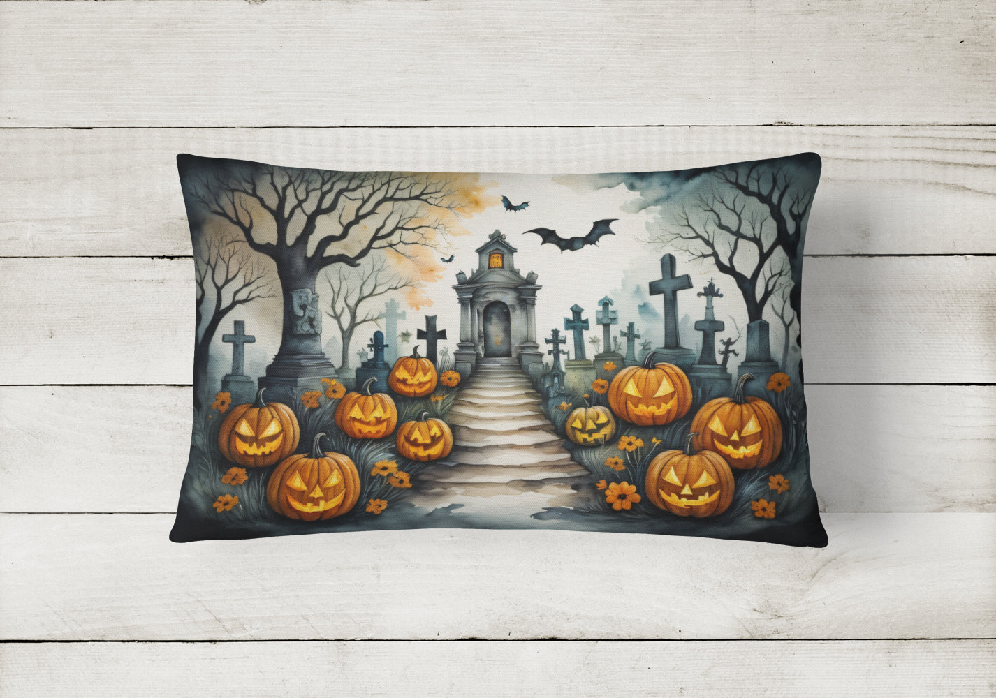 Marigold Spooky Halloween Throw Pillow