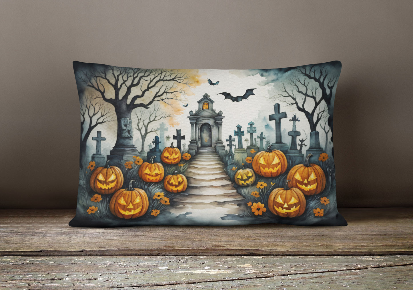 Marigold Spooky Halloween Throw Pillow