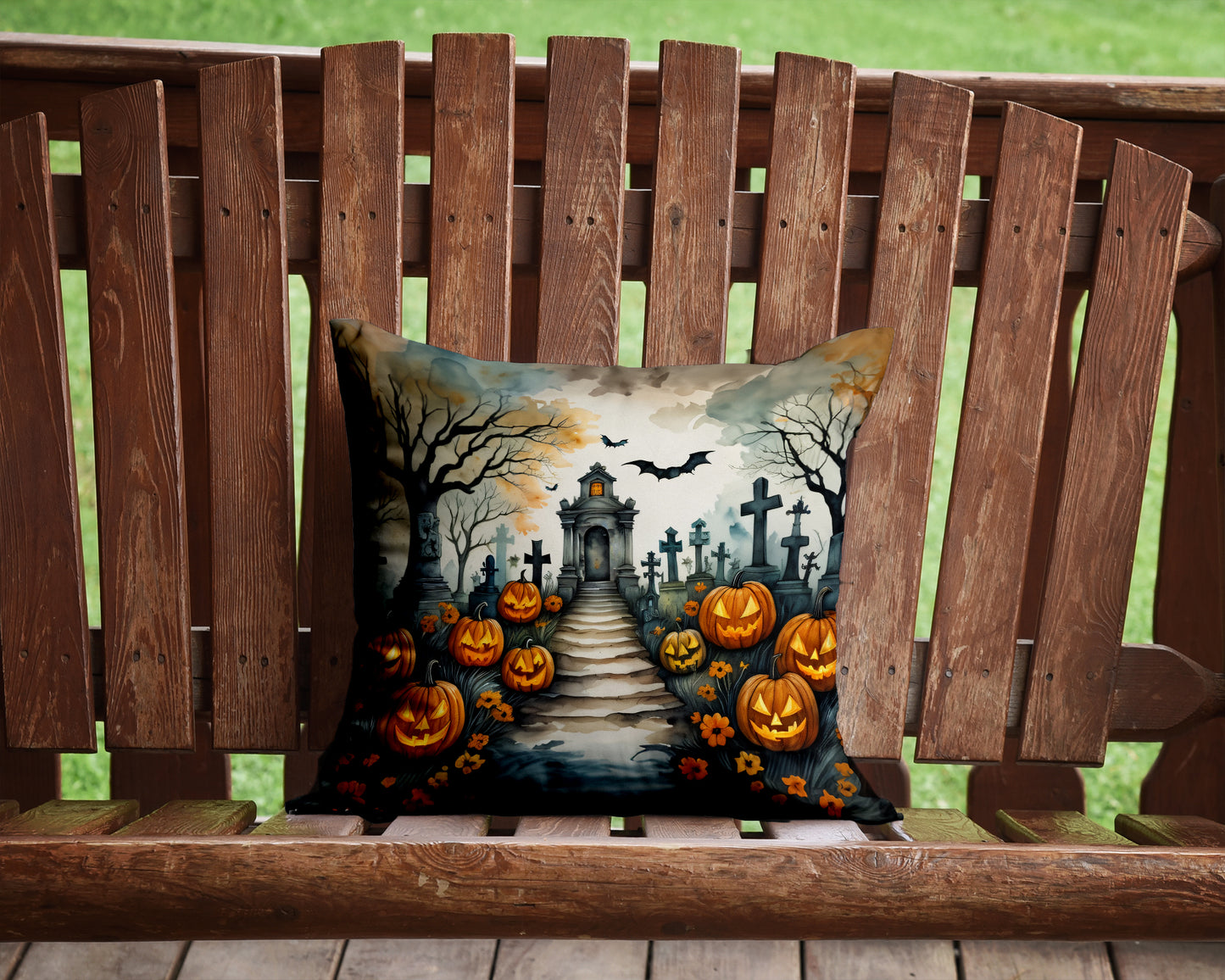 Marigold Spooky Halloween Throw Pillow