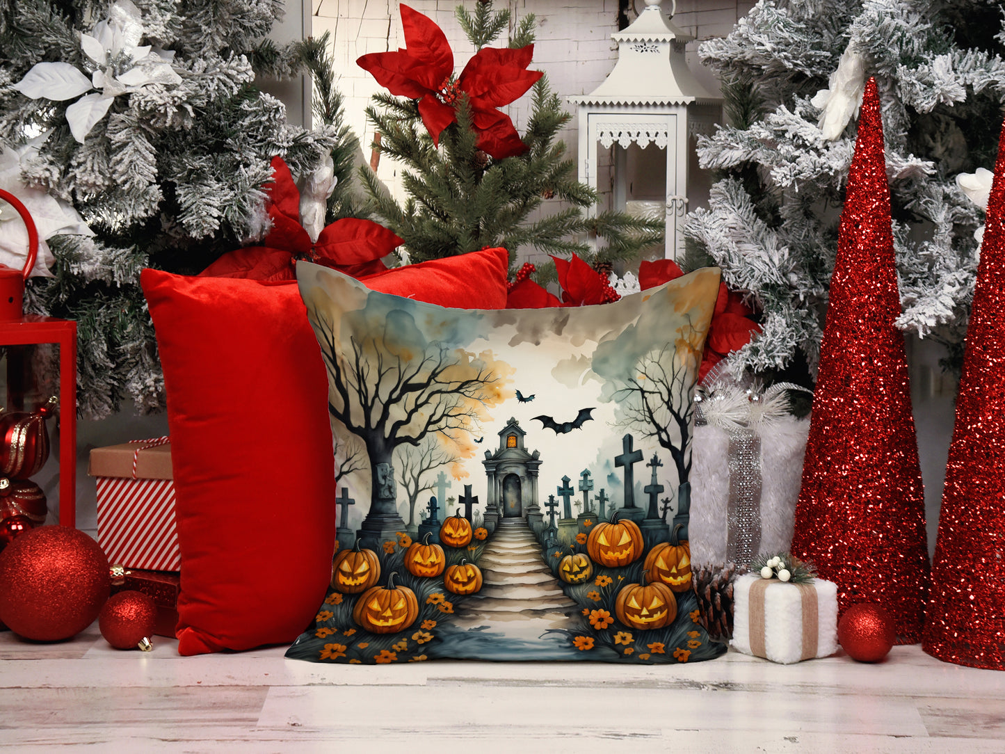 Marigold Spooky Halloween Throw Pillow