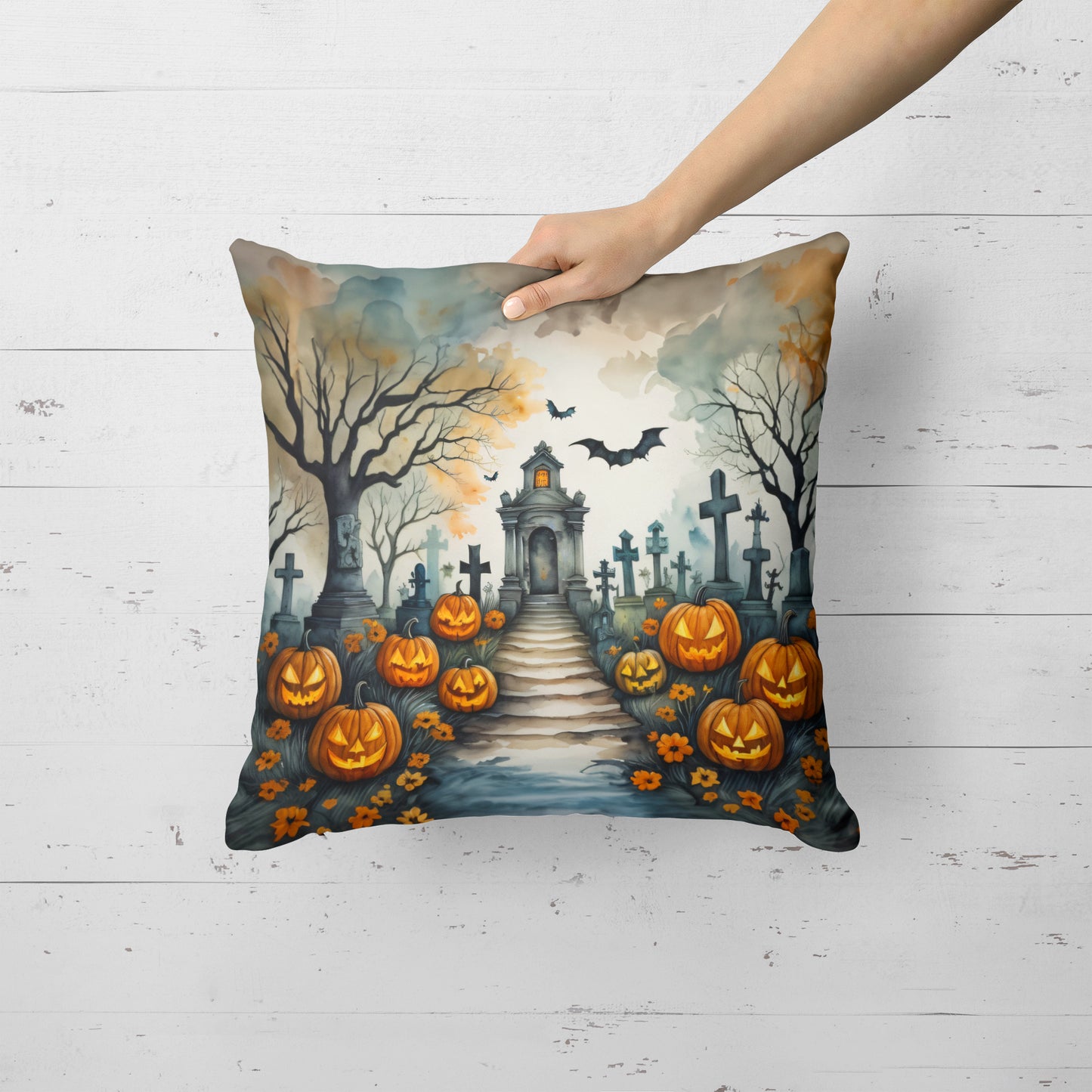 Marigold Spooky Halloween Throw Pillow