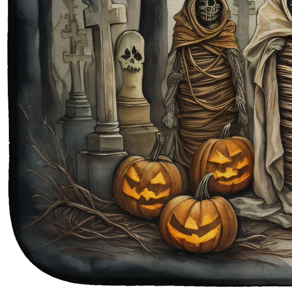 Mummies Spooky Halloween Dish Drying Mat