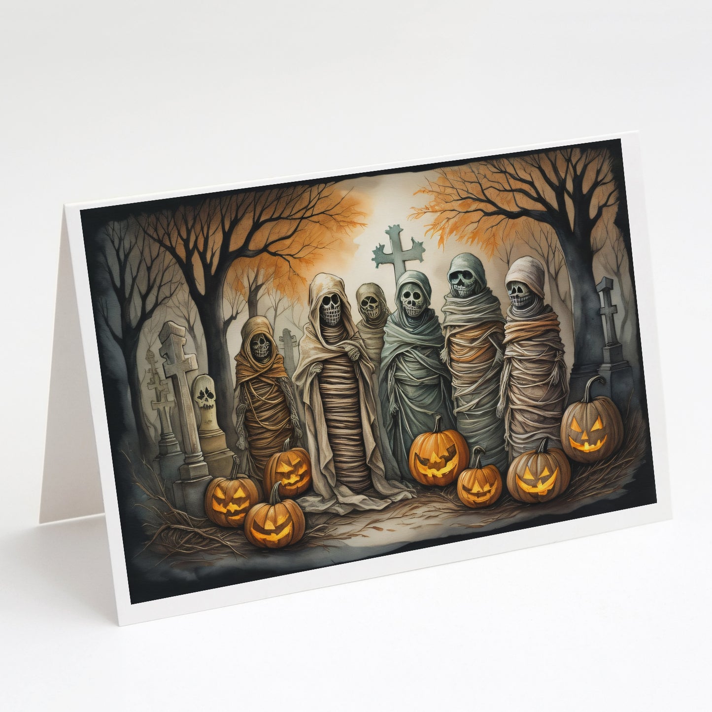 Buy this Mummies Spooky Halloween Greeting Cards Pack of 8