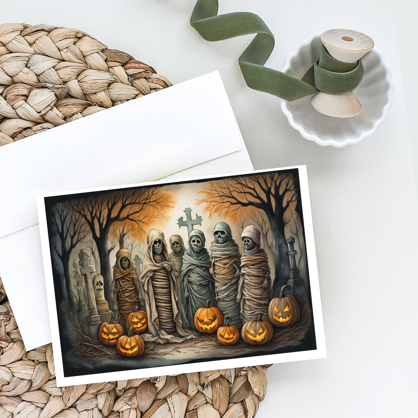 Mummies Spooky Halloween Greeting Cards Pack of 8